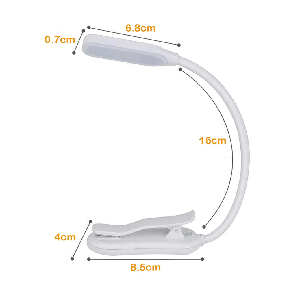 USB Rechargeable LED Book Light with Flexible Clip - Smarsty