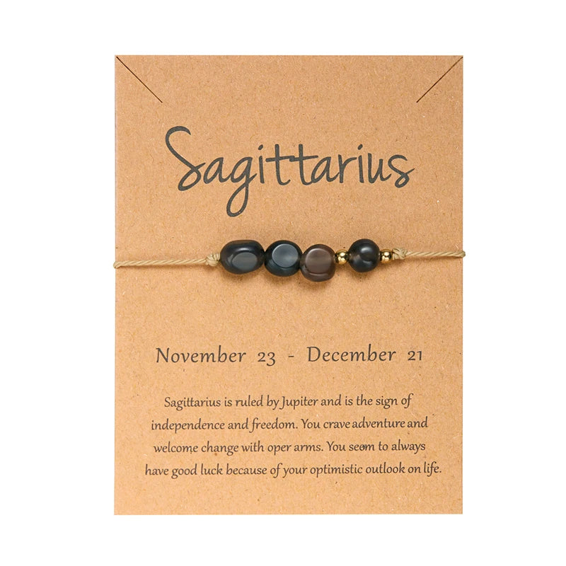 12 Constellation Natural Stone Beads Bracelets for Zodiac Signs - Smarsty