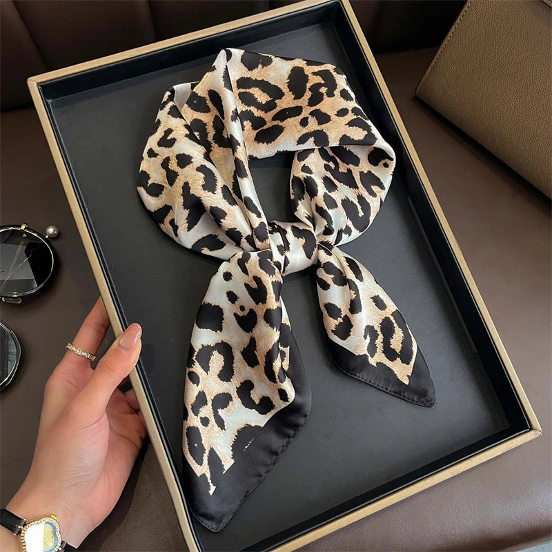 Bohemian Silk Square Scarf for Women Luxury Floral Print - Smarsty