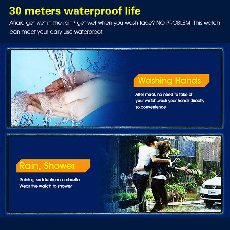 Men's Waterproof Sports Watch with LED Display and Stopwatch - Smarsty