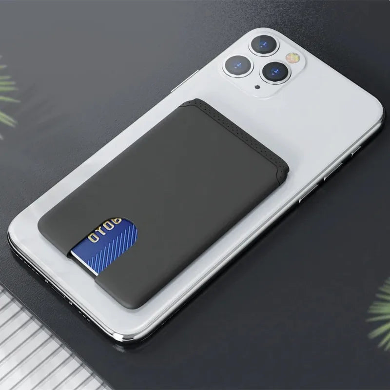 Phone Holder Sticker Credit Card Holder 3M Adhesive Soft Silicone Mobile Phone Wallet Compatible for Iphone Android Samsung