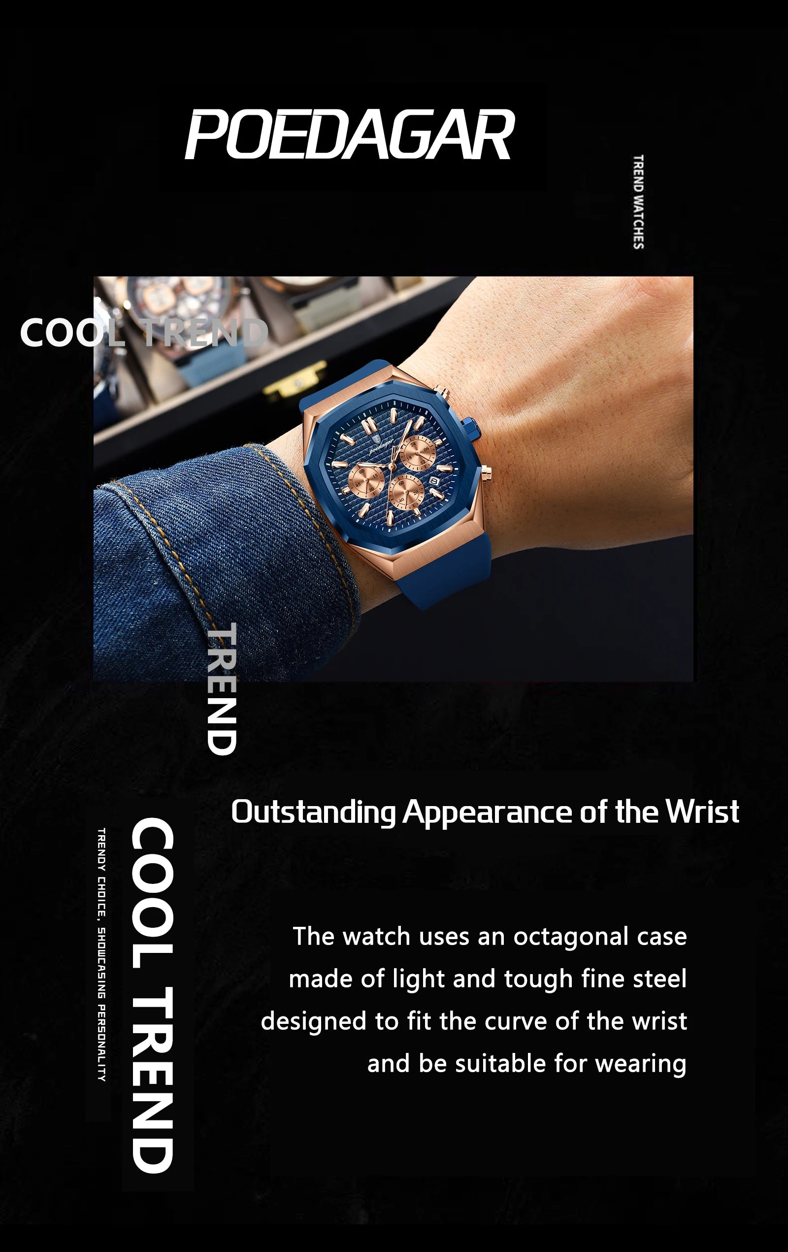 Waterproof Luminous Chronograph Watch for Men - Smarsty