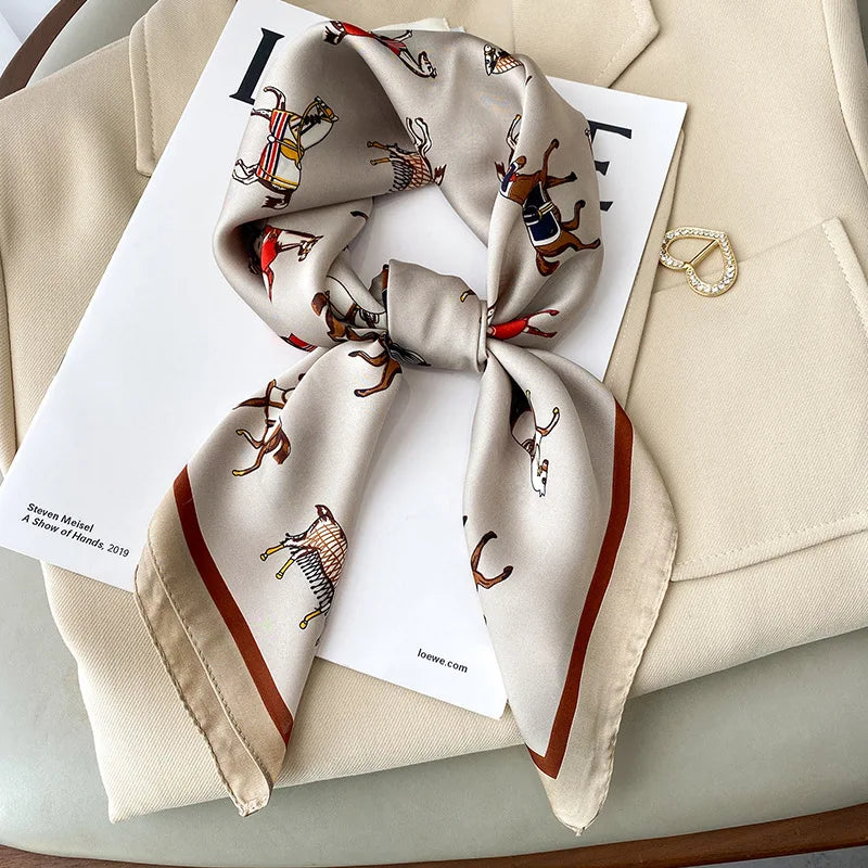 Luxury Silk Horse Print Scarf for Women - Smarsty