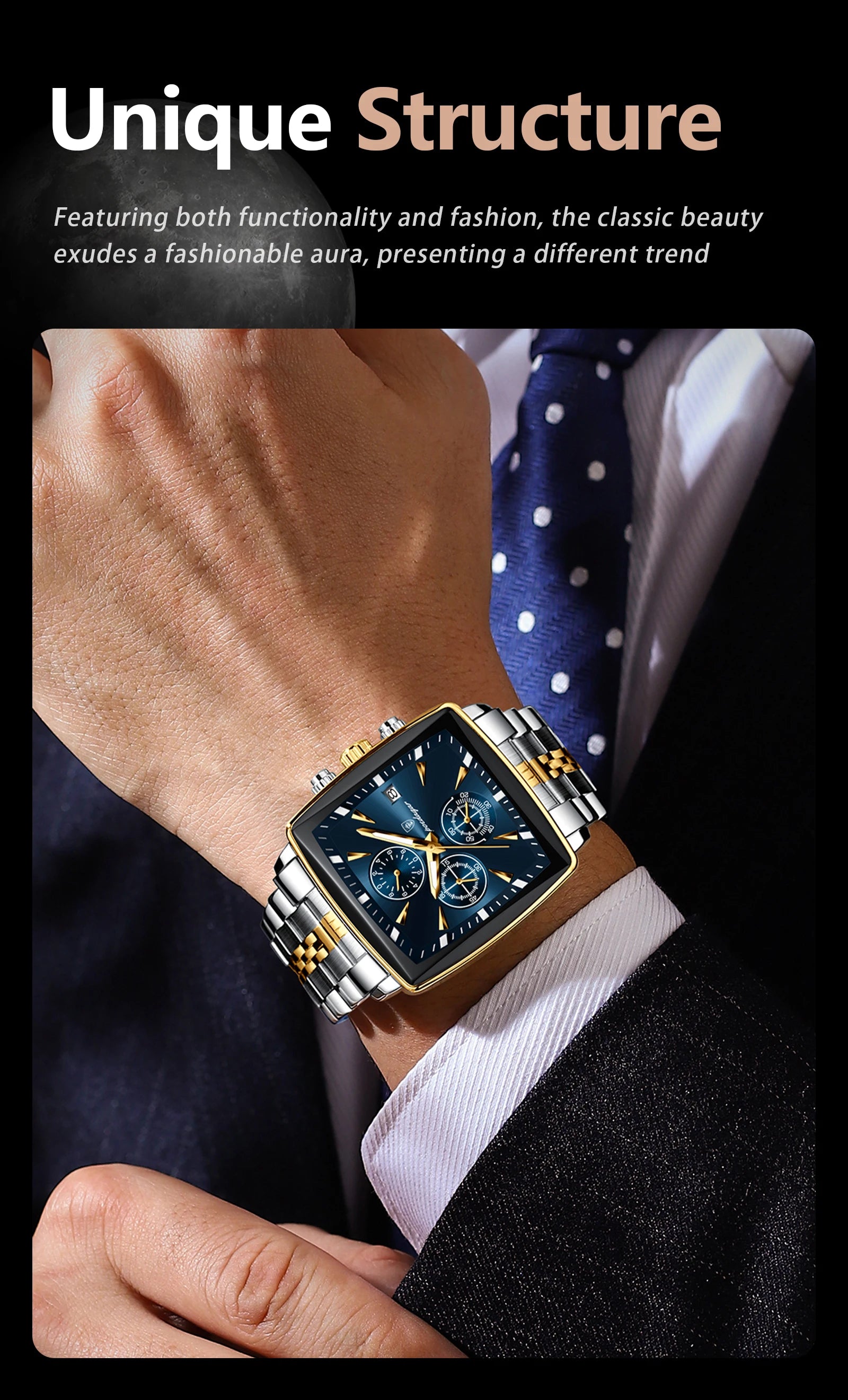 Luminous Waterproof Men's Chronograph Watch with Date - Smarsty