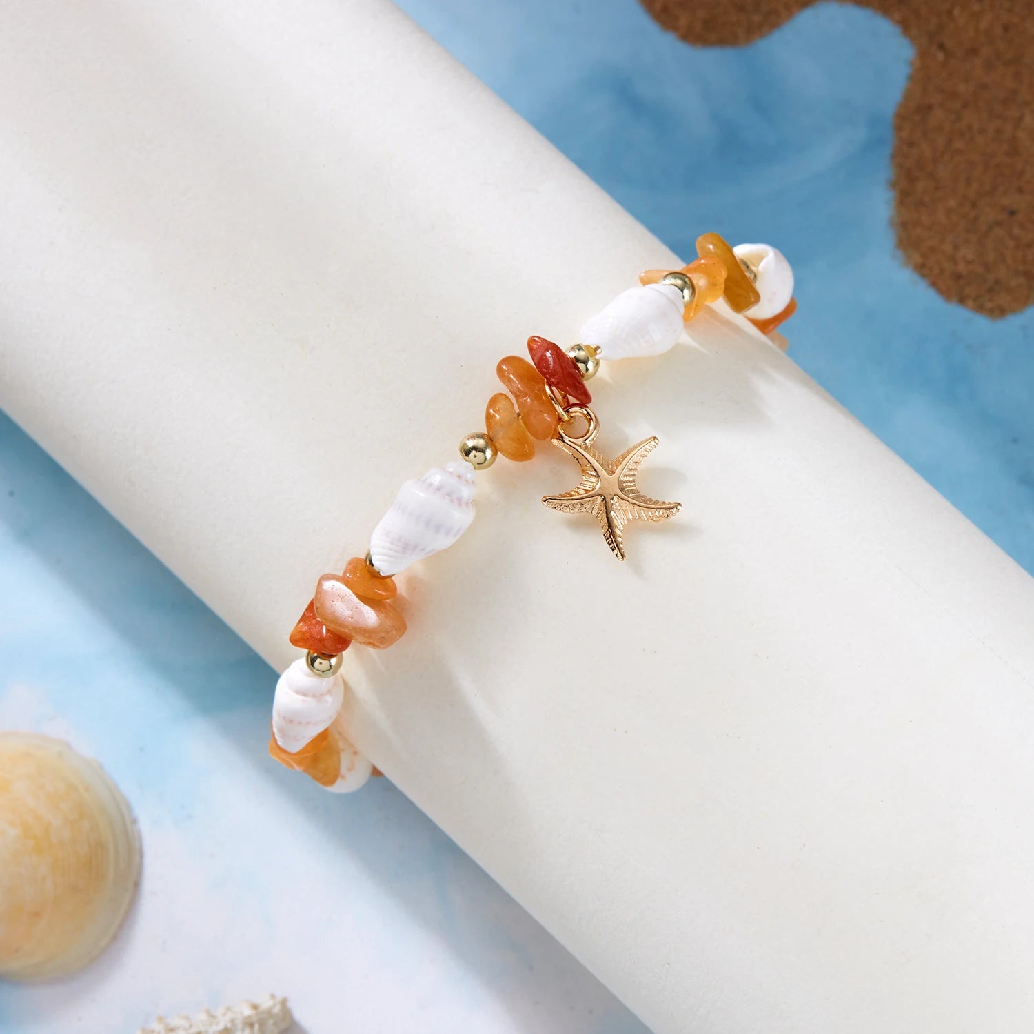 Bohemian Starfish Pendant Beaded Bracelet for Women - Smarsty