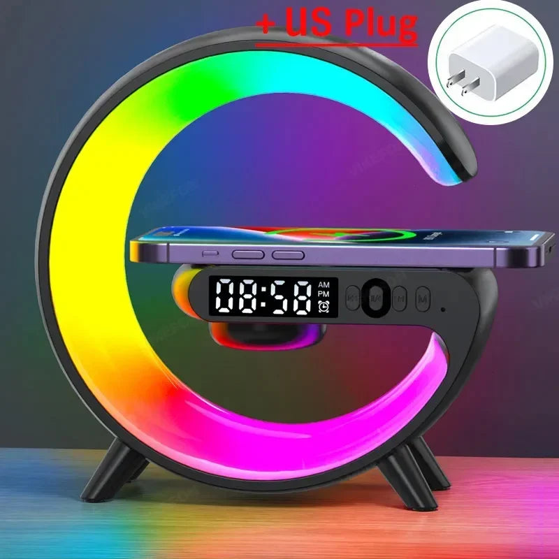 Wireless Charger Stand With Bluetooth Audio RGB Light - Smarsty