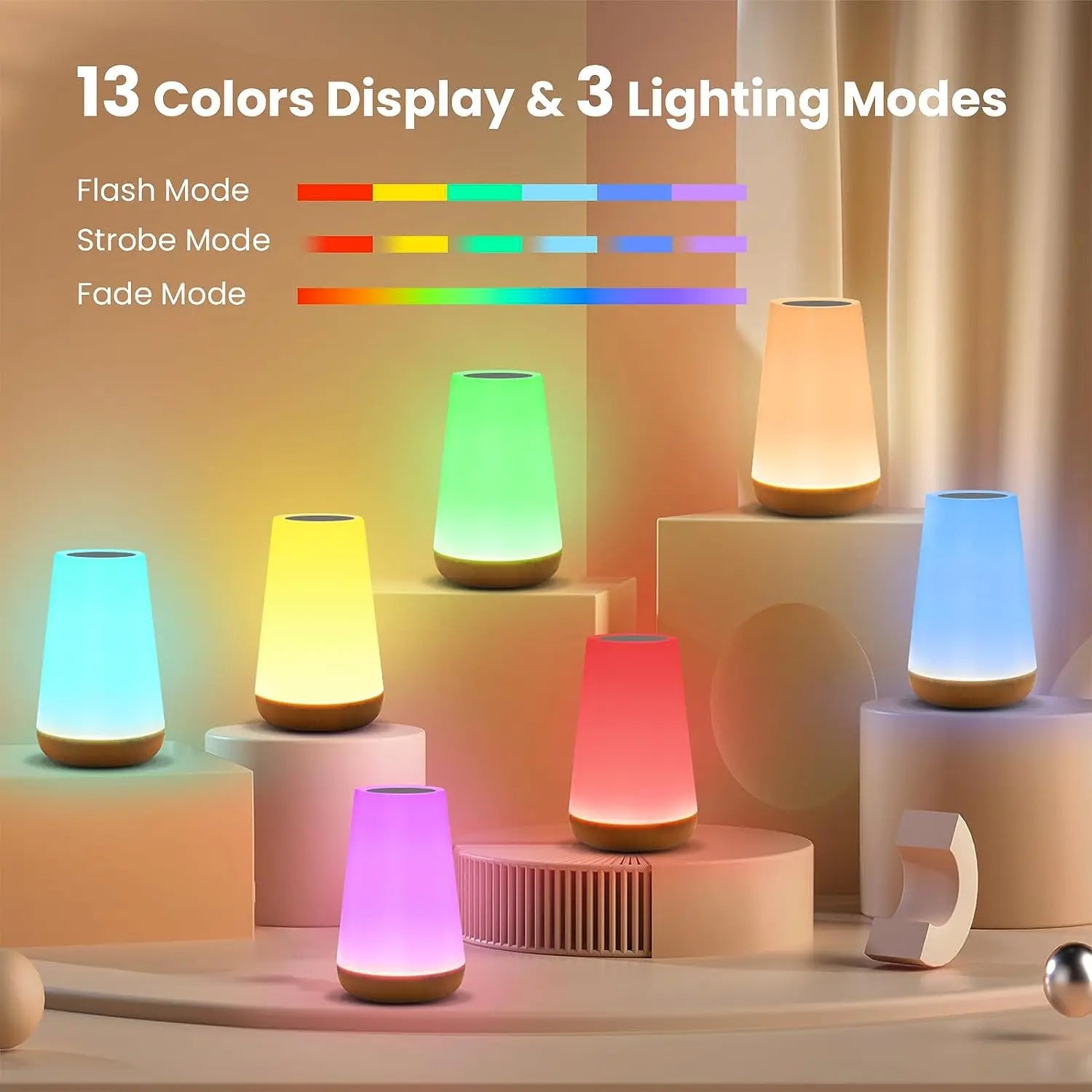 Color Changing USB Rechargeable Night Light with Remote Control - Smarsty
