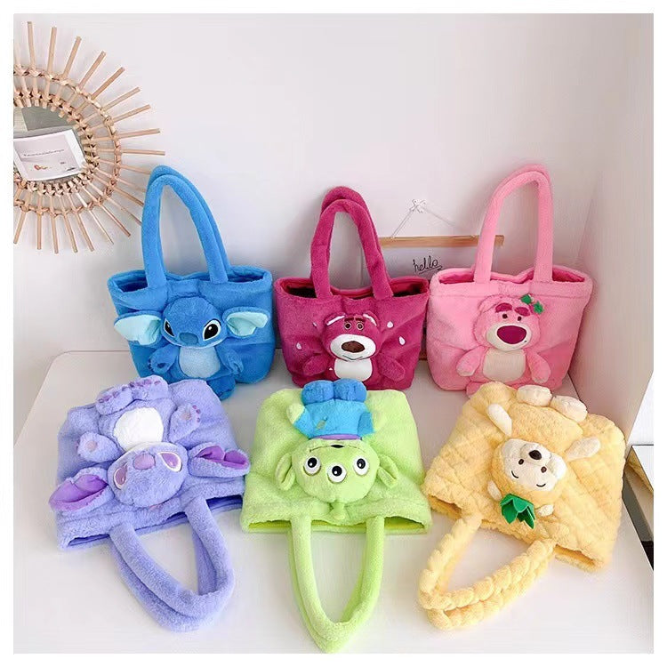 Disney Stitch Plush Shoulder Bag Cute Strawberry Bear - Smarsty