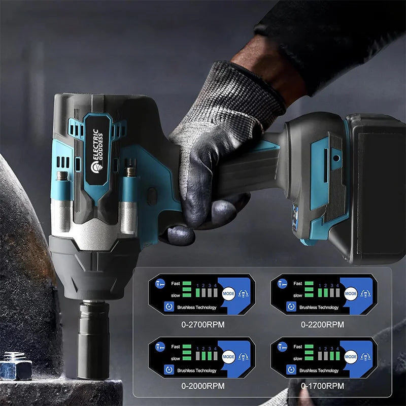 1800NM Cordless Electric Impact Wrench with Brushless Motor - Smarsty