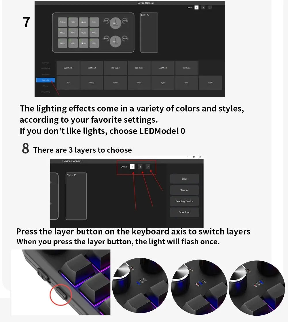 Bluetooth Macropad With 2 Knobs RGB 12 Key Mechanical