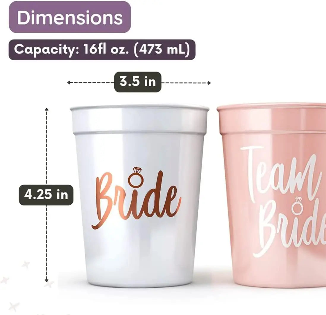 Team Bride Plastic Drinking Cups for Bachelorette Party - Smarsty