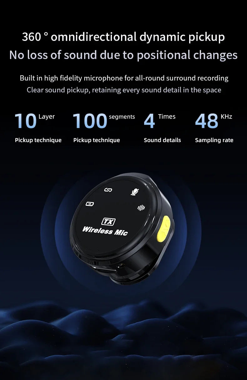 Wireless Lavalier Microphone Dual Omnidirectional for Video Recording - Smarsty