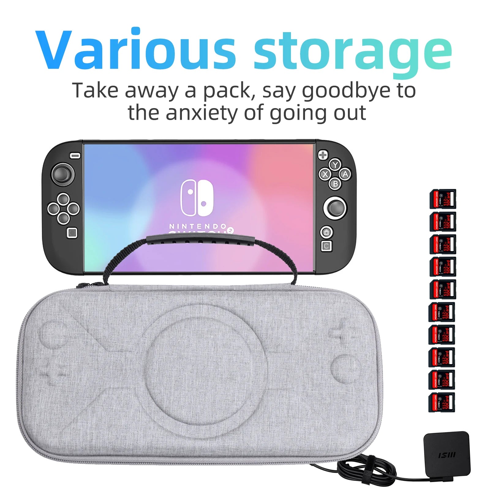 Nintendo Switch 2 Carrying Case with Game Storage - Smarsty