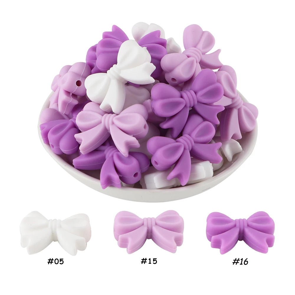 10pcs Silicone Bowknot Beads for DIY Jewelry Making - Smarsty