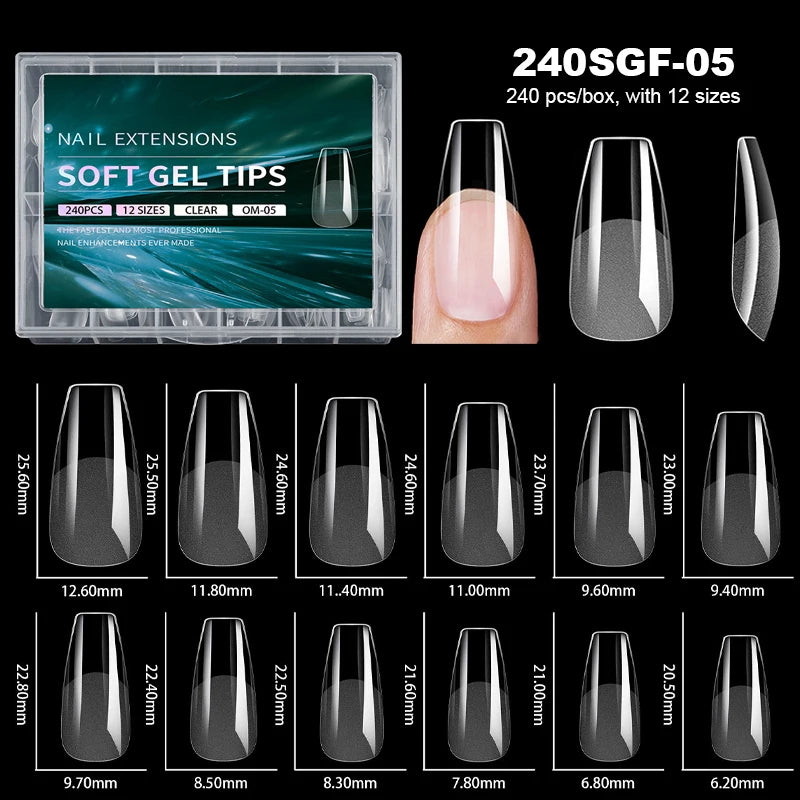 Luxury Soft Gel False Nail Tips for Elegant Manicure - Smarsty