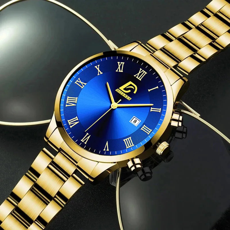 Luxury Minimalist Gold Quartz Watch for Men - Smarsty