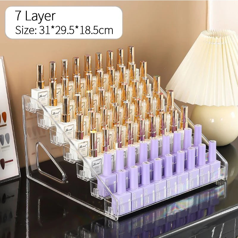 Acrylic Nail Polish Display Organizer Shelf Clear Design - Smarsty