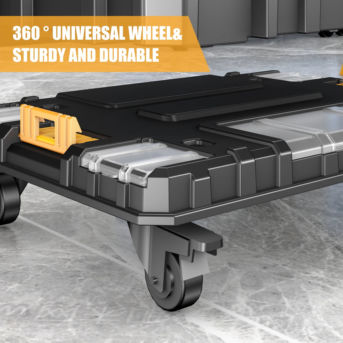 AIRAJ MultiFunctional Tier Stackable Rolling Plastic Portable Folding Tool Storage Box , Suitable for Garage Storage