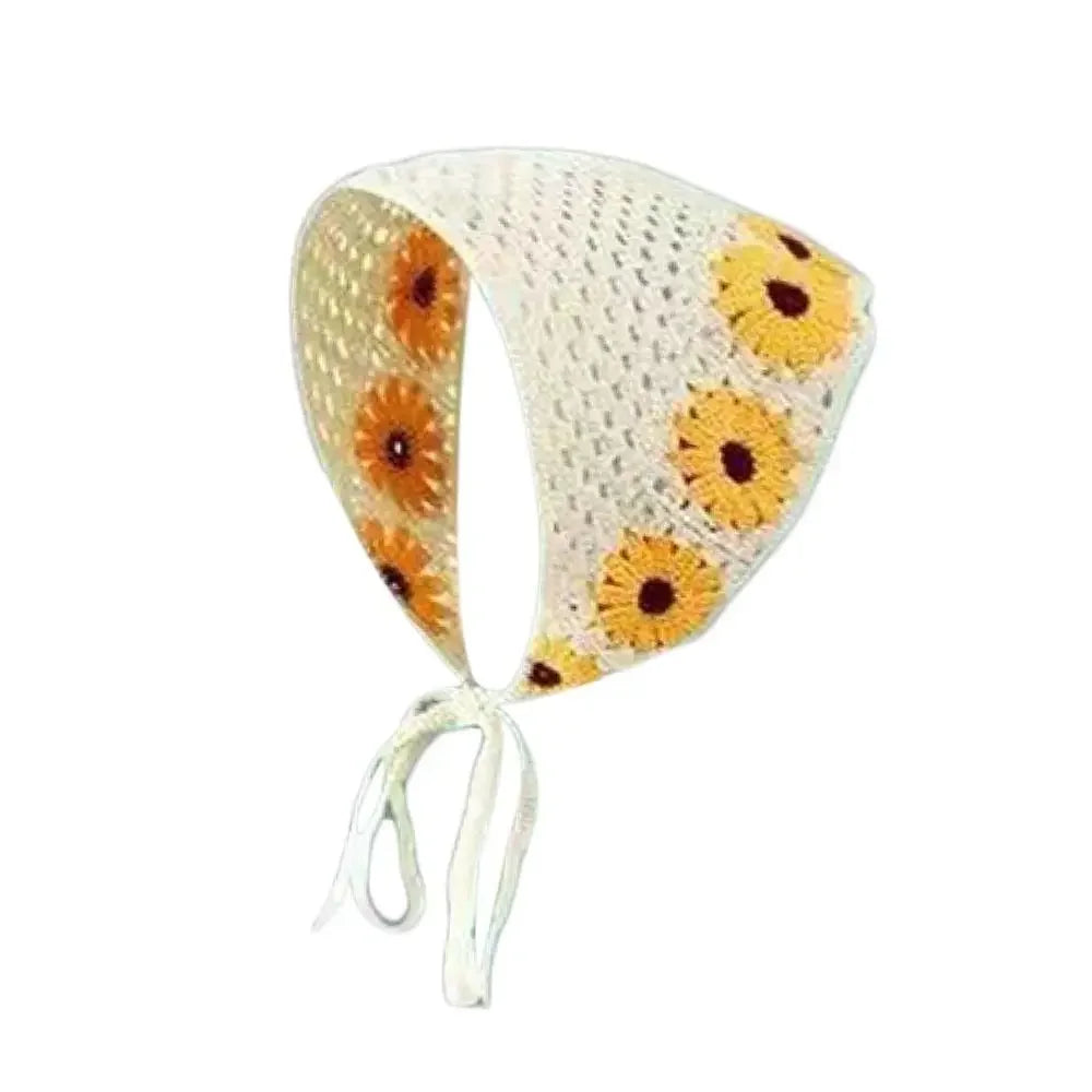 Lace Triangle Scarf Breathable Summer Crochet Headband - Smarsty