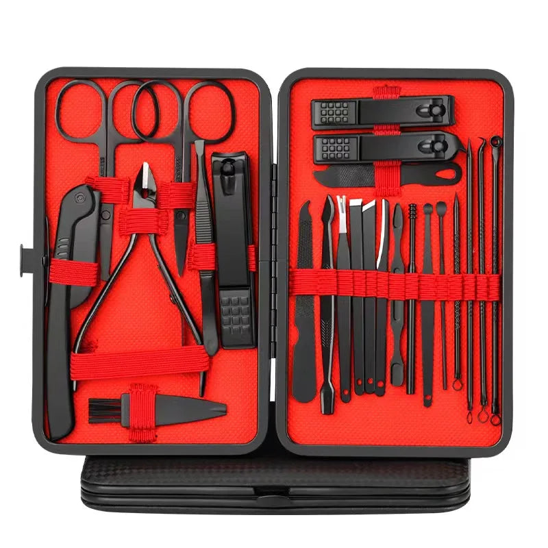 Convenient Black and Red Nail Clipper Set - Smarsty