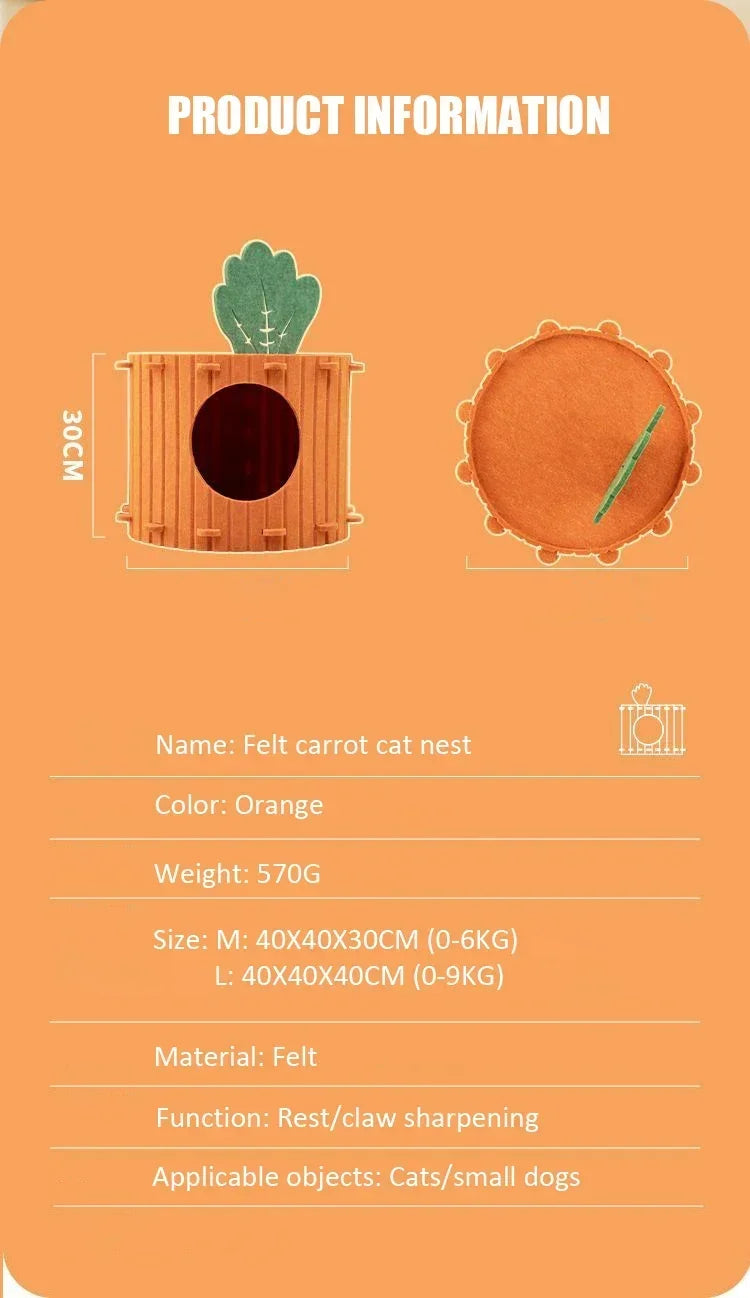 Large Space Felt Cat Nest for Comfortable Rest - Smarsty