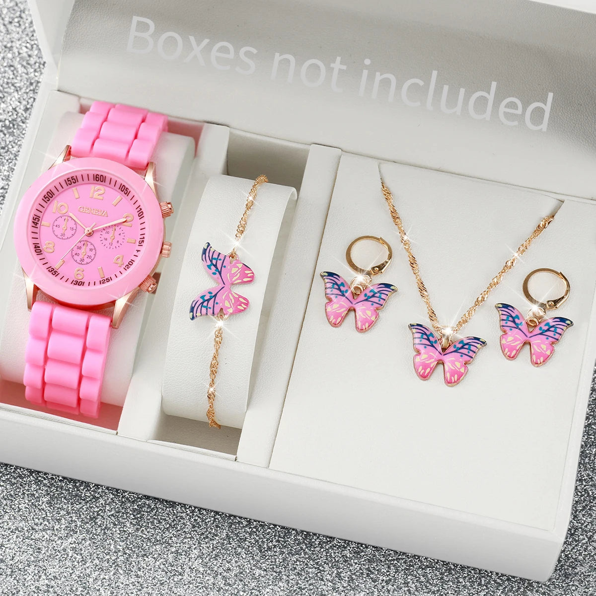 Fashionable Women Quartz Watches Set with Silicone Bands - Smarsty
