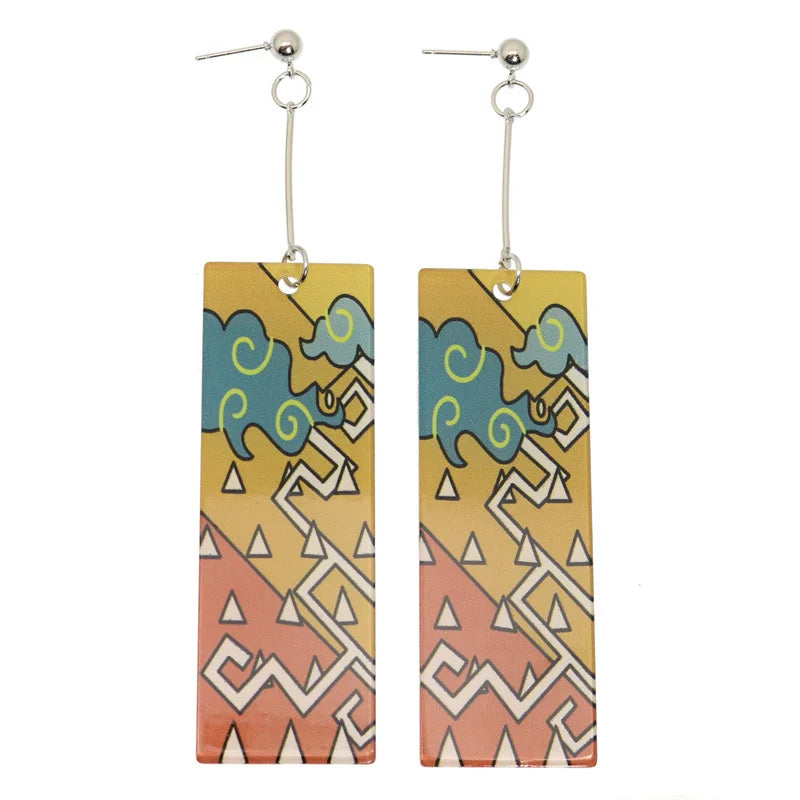 Acrylic Tanjiro Earrings for Women Anime Cosplay Jewelry - Smarsty