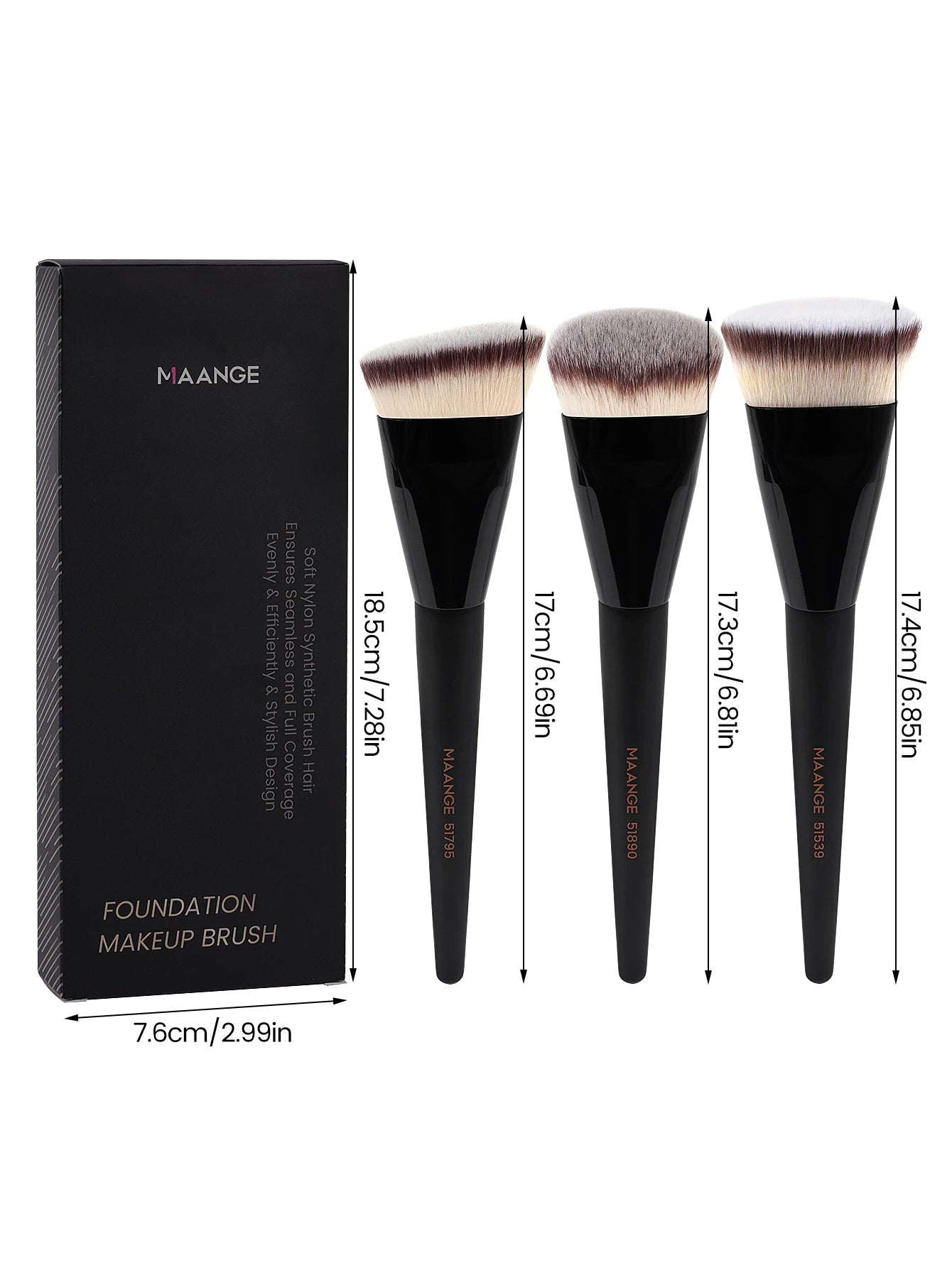 MAANGE 3 Piece Makeup Brush Set for Flawless Application - Smarsty