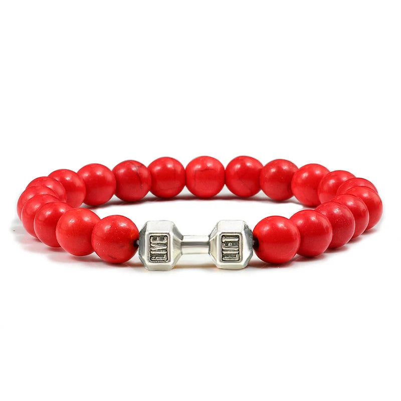 Natural Stone Dumbbell Bead Bracelet for Energy and Style - Smarsty