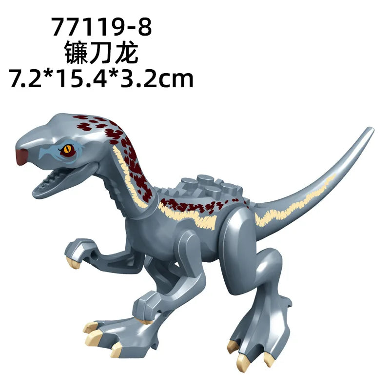 Jurassic World 3 Brutal Raptor Building Blocks Dinosaur Bricks Tyrannosaurus Indominus I-Rex Assemble Toy For Children by Smarsty
