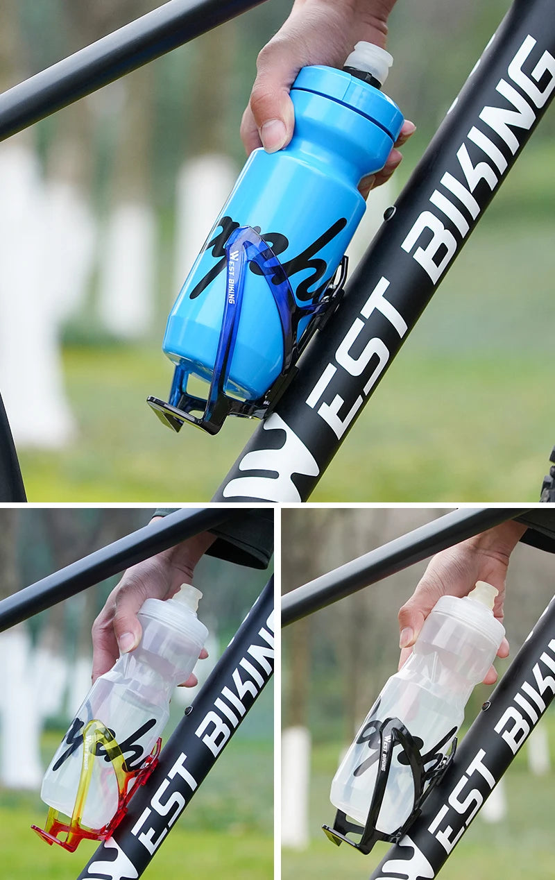 WEST BIKING Bicycle Water Bottle Cage Colorful Gradient Cycling Bottle Holder Ultralight MTB Road Bike Water Bottle Bracket - Smarsty
