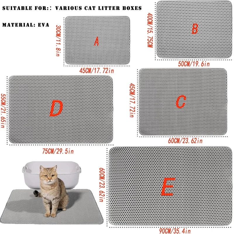 Large Waterproof Cat Litter Mat with Non Slip Design - Smarsty