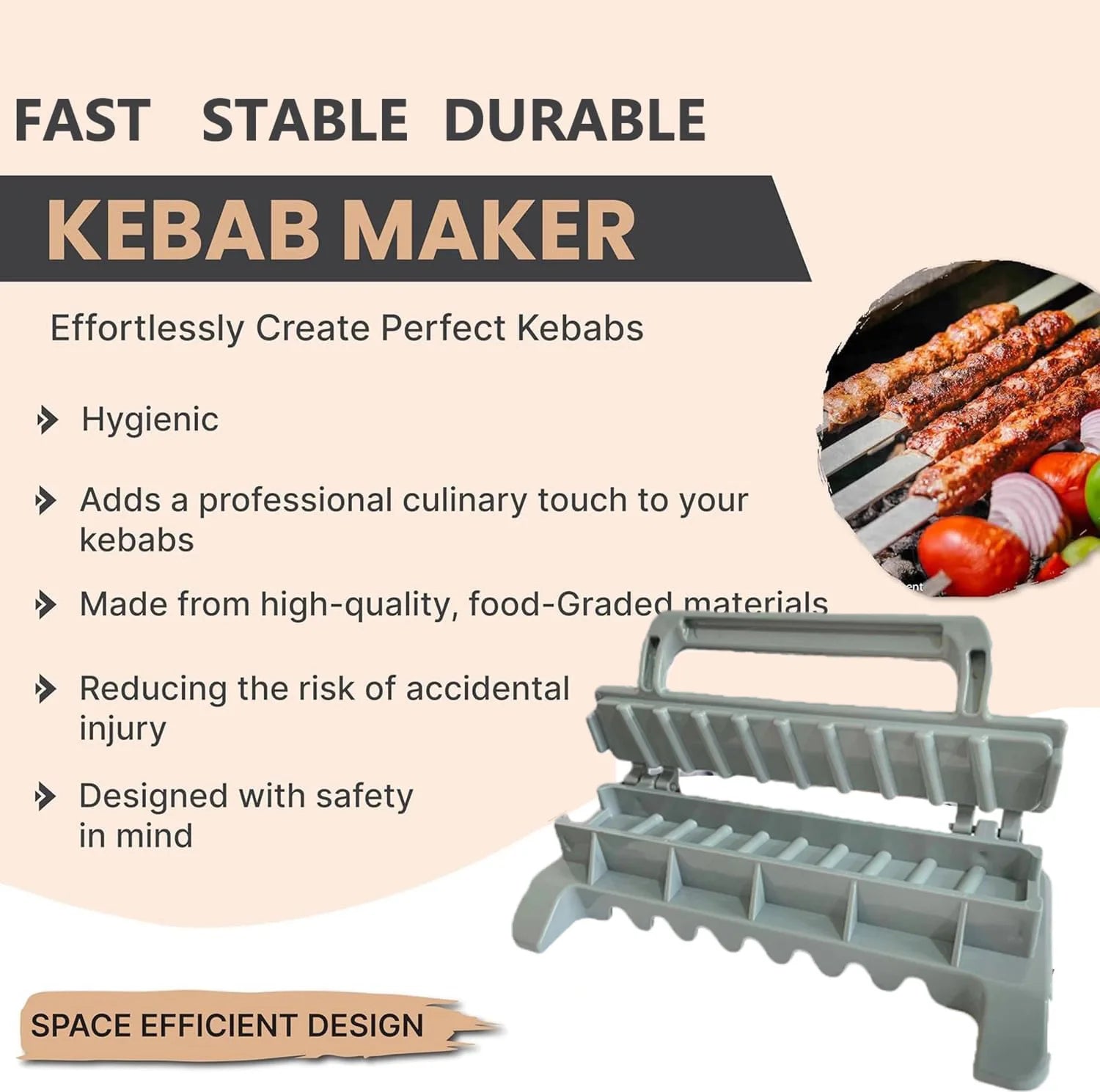 Reusable Kebab Maker Tool for Easy BBQ Preparation - Smarsty