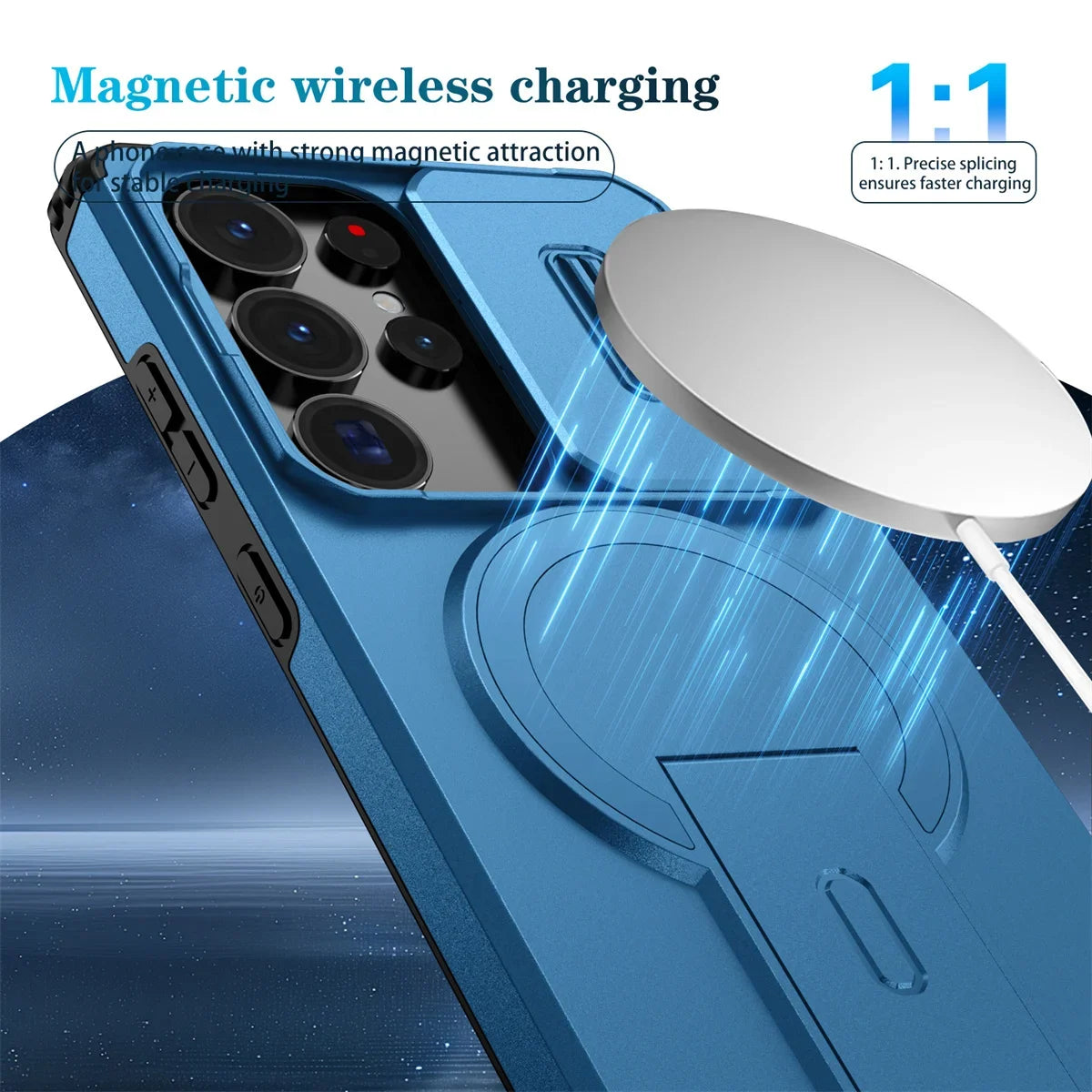 Lens Protect Camera Phone Case for Samsung S25 FE S24 S23 Ultra S22 Plus A17 A36 A56 A16 A15 A35 A55 Magnetic Kickstand Cover