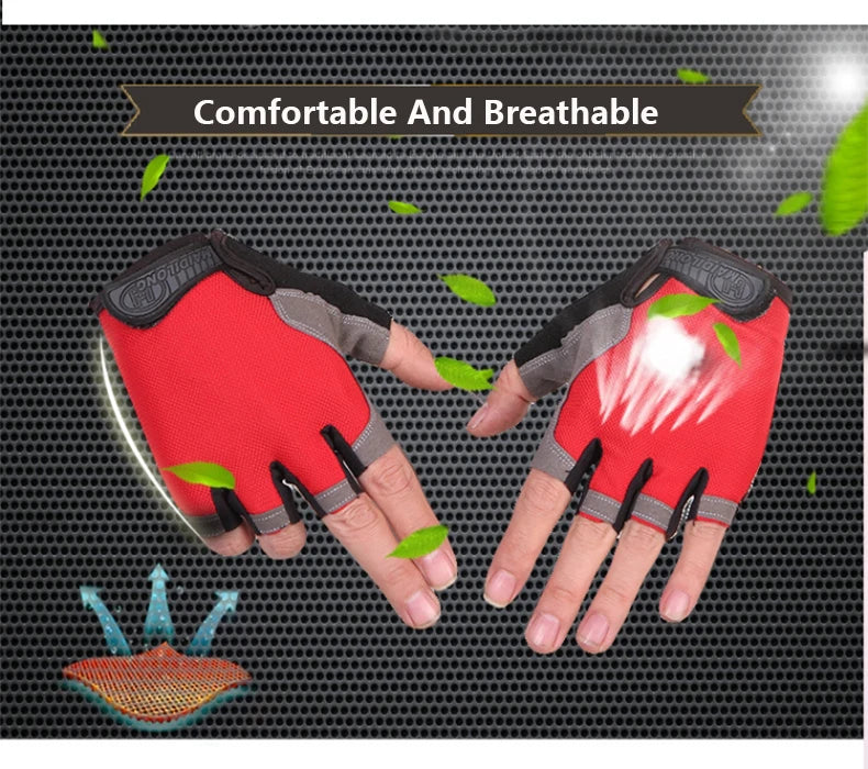 Breathable Anti Slip Fingerless Cycling Gloves for Men Women - Smarsty