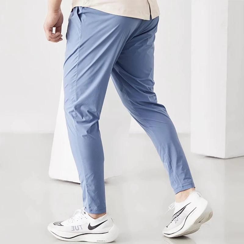 Men's Running Pants Sportswear Jogging Sweatpants Quick Dry Thin Tracksuit Elastic Gym Fitness Trousers Training Sport Pants Men - Smarsty