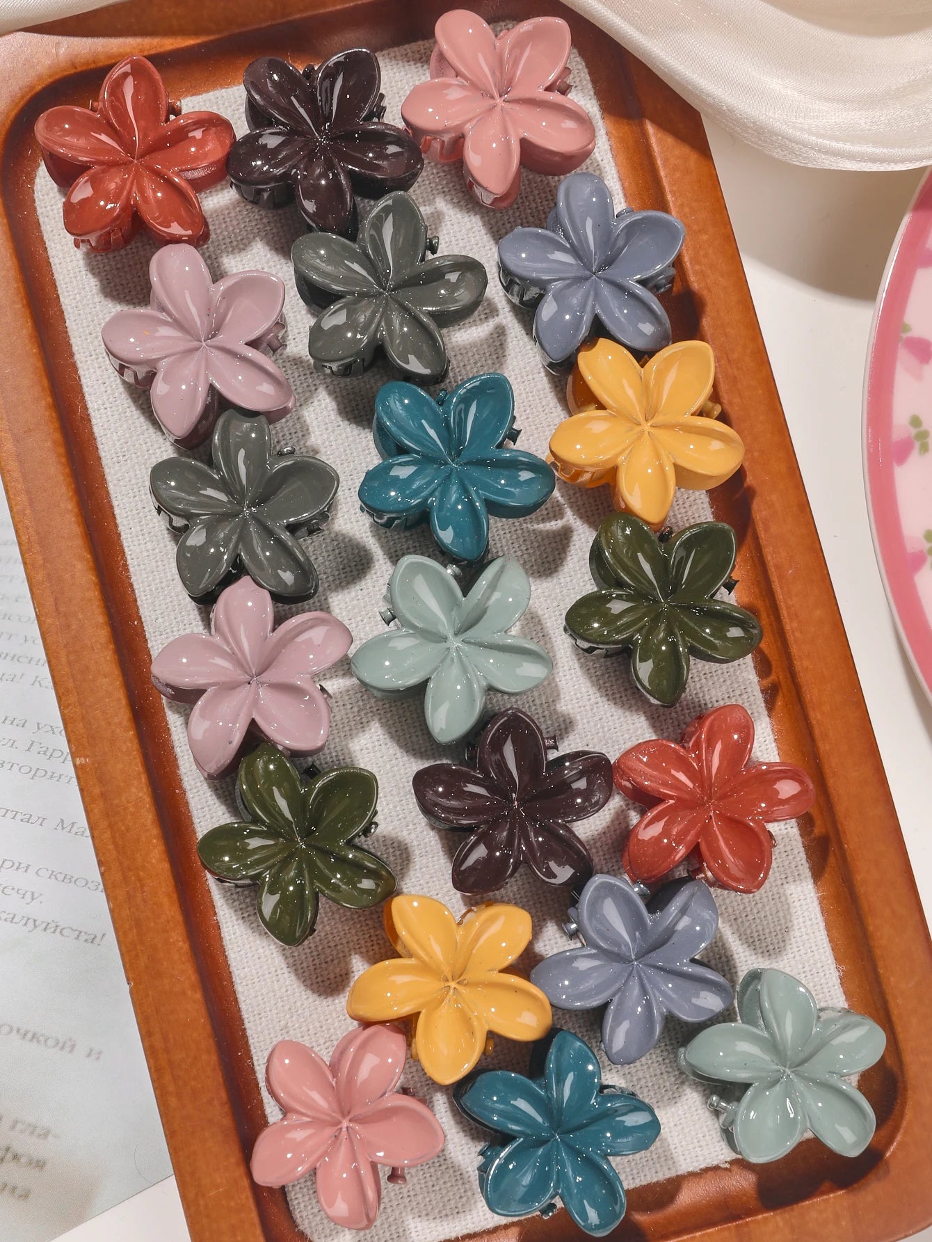 Mini Flower Hair Clips Pack Creaseless Claw Clips For Bangs - Smarsty