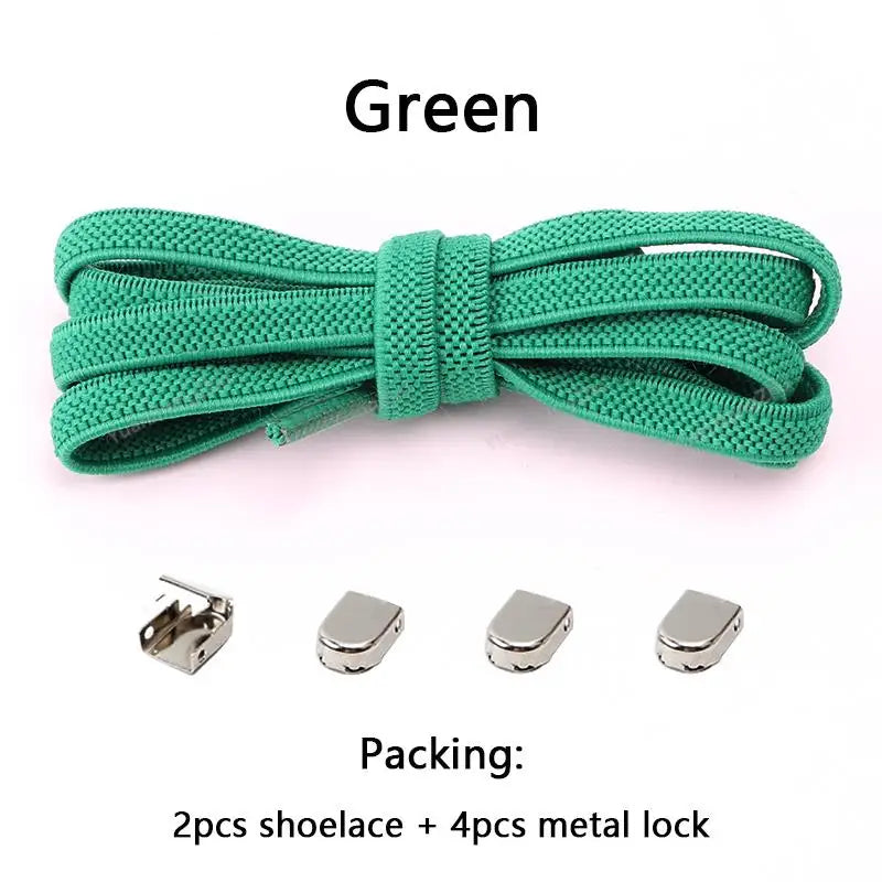 No tie Shoe laces Elastic laces Sneakers Flat Shoelaces without ties Quick Shoelace for Shoes Kids Adult One Size fits All Shoes - Smarsty