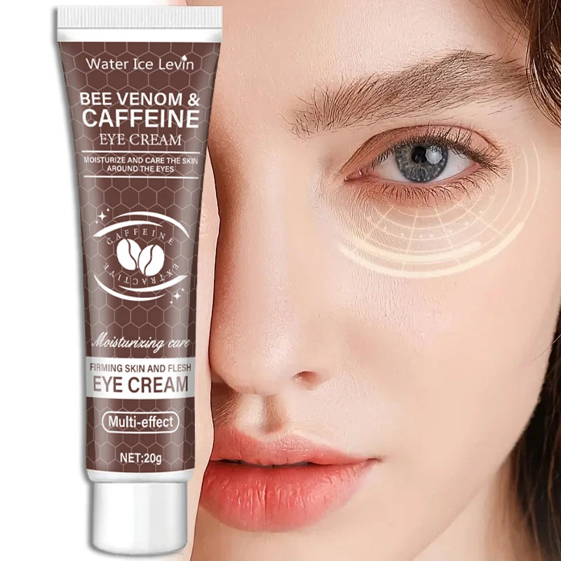 Natural Caffeine Powerful Moisturizing Firming Eye Cream 20g for Puffy and Dark Circles Post-Lifting Area after Using, Reduce Wrinkles and Aging, Light Beige Relaxation - Smarsty
