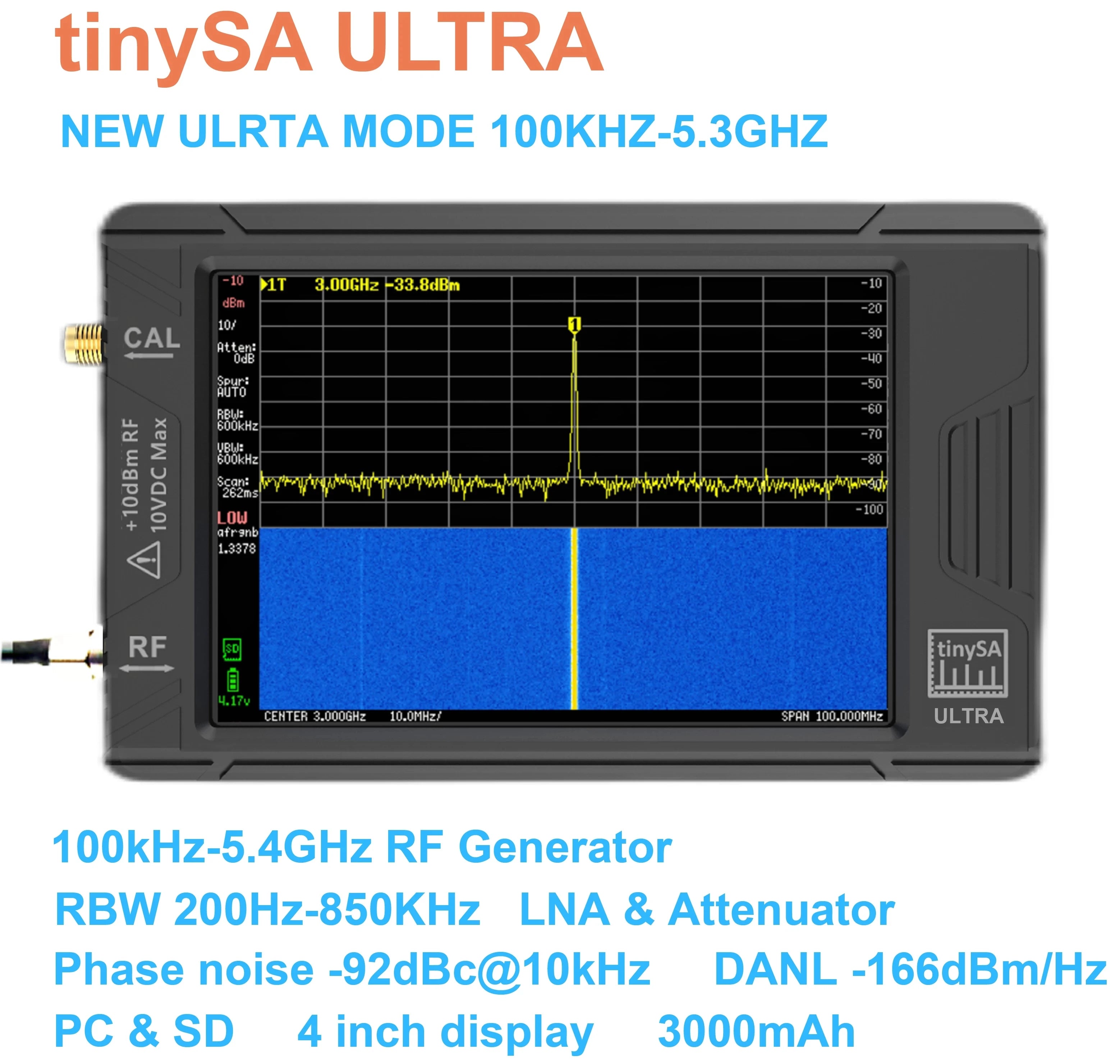 Handheld Tiny Spectrum Analyzer with 4 Inch Display - Smarsty