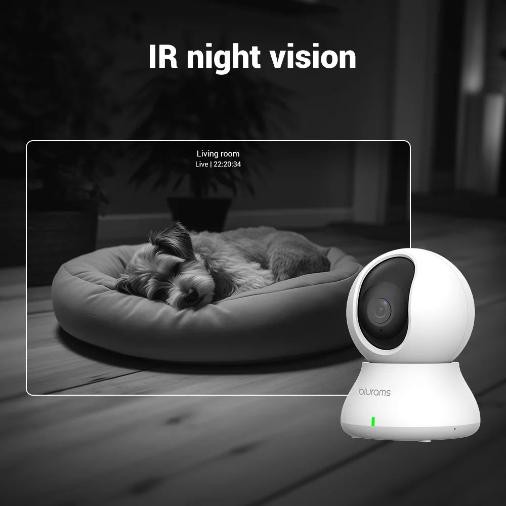 2.4&5G WiFi Indoor Camera, 2K, 360° PTZ Pet Dog IP CCTV Camera with Phone App, 2-Way Talk, Night Vision, for Home Securi