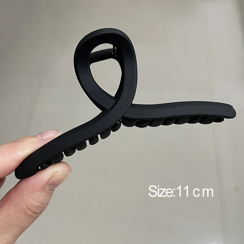 Korean Coffee Beige Acrylic Geometric Hair Claw Clip Large - Smarsty