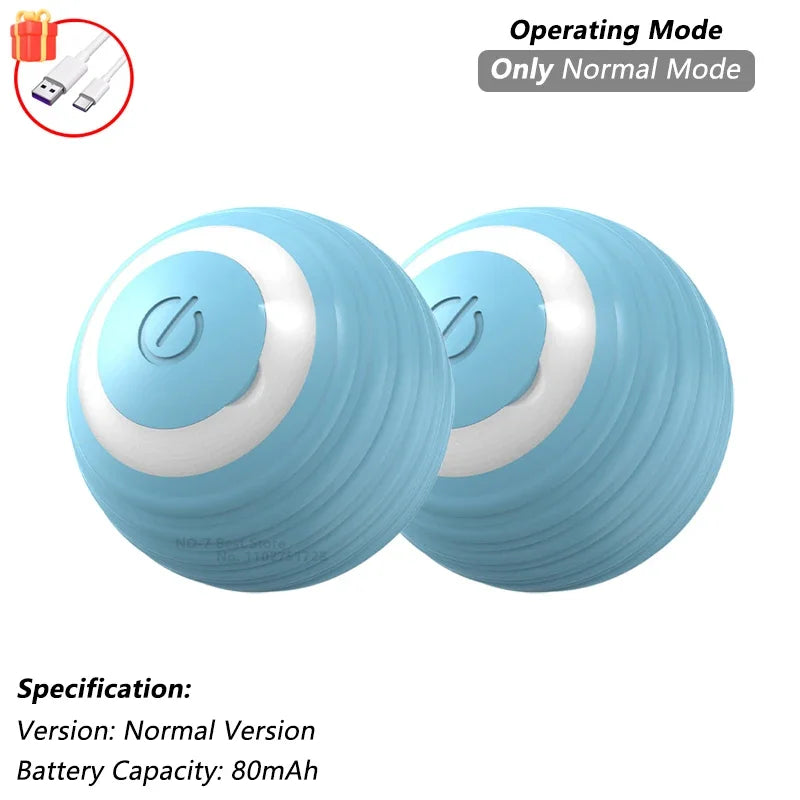 Dog Cat Interactive Ball Toy Automatic Rolling Ball Faux Tail Rechargeable Smart Pet Electric Toy Dog Cat Training Imitate Mouse