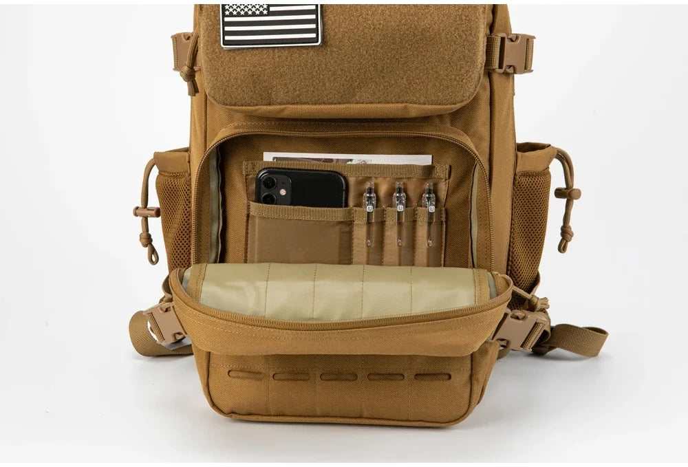 25L/45L Tactical Backpack for Men and Women Outdoor Survival Bug Out Bag Small School Rucksack Hking with Bottle Holder