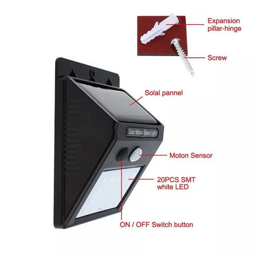 Solar Powered LED Motion Sensor Outdoor Wall Light - Smarsty