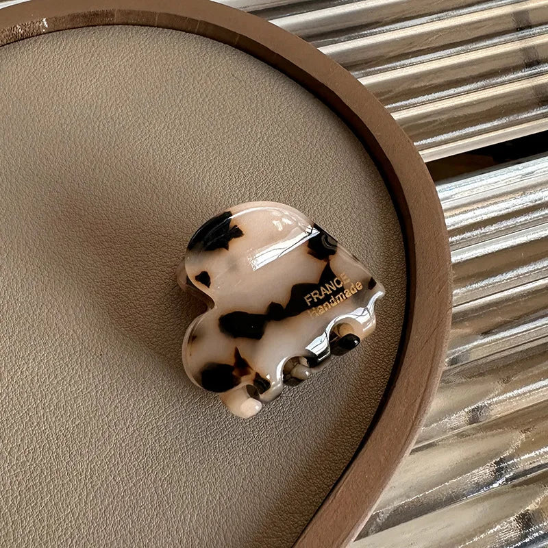 Small Heart Shaped Acetate Hair Clips Secure Hold Everyday - Smarsty