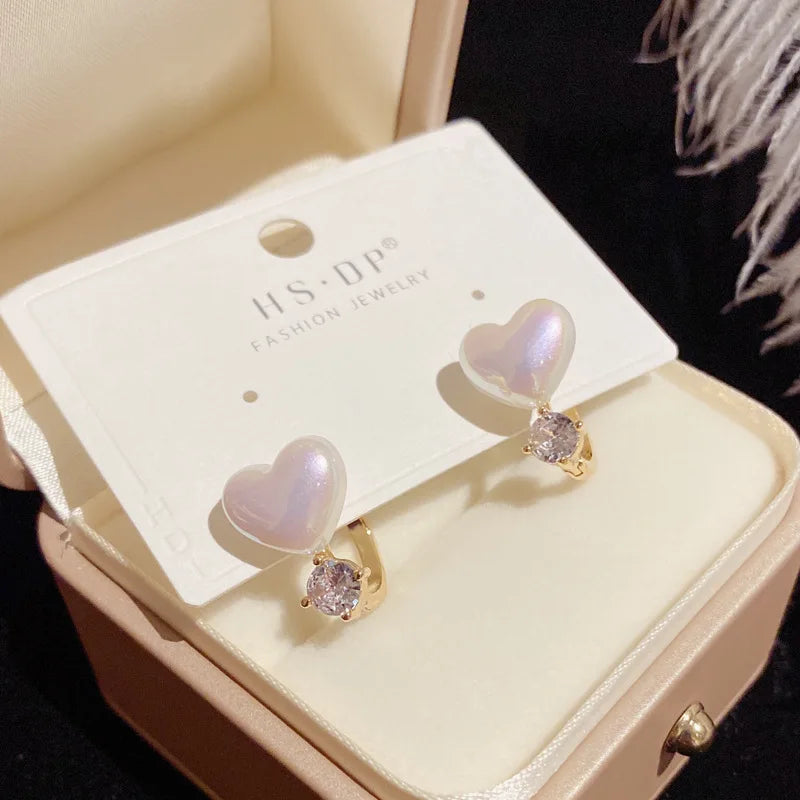 Pearl Long Earrings With Rhinestones For Wedding Fashion - Smarsty