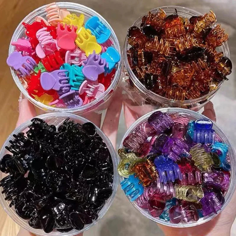 Mini Hair Claw Clips Small Black Transparent Secure - Smarsty