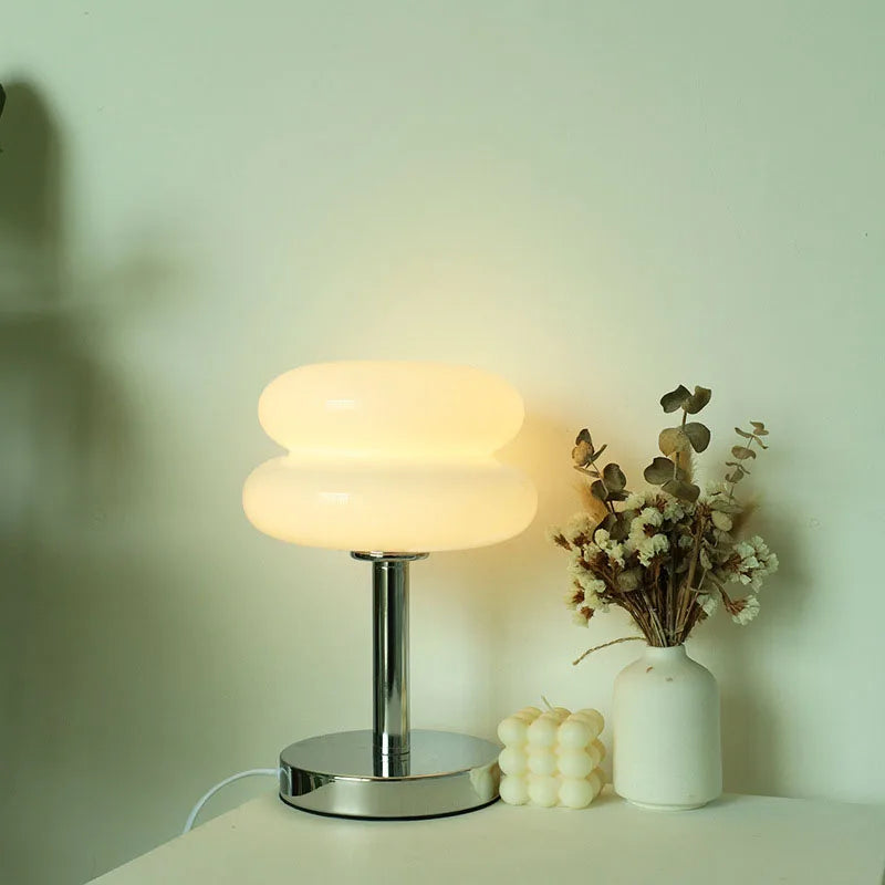 Macaron Glass Table Lamp with Dimming Feature for Bedroom Decor - Smarsty