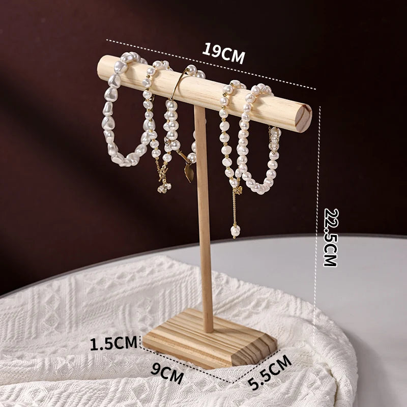Solid Wood Jewelry Display Stand for Bracelets and Necklaces - Smarsty